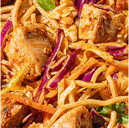 Veggies and chicken with noodles