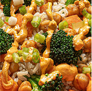 Broccoli chives and rice