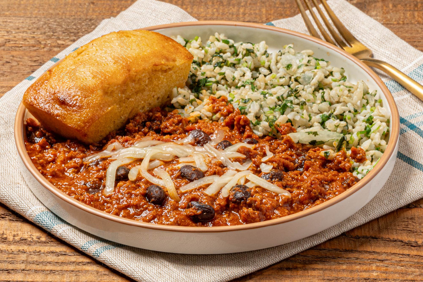 Chili con Carne with Honey Butter Cornbread