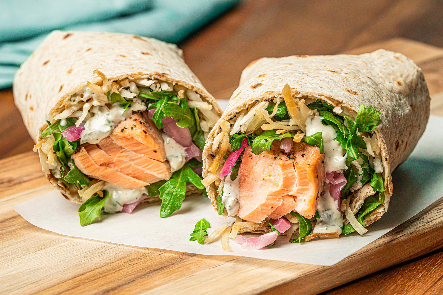 Garlic Herb Salmon Wrap