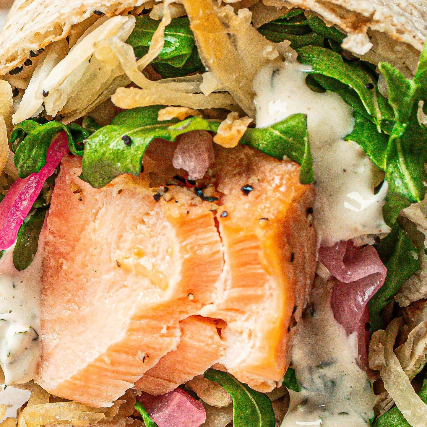 Garlic Herb Salmon Wrap