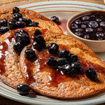 Oat Pancakes with Blueberry Maple Syrup