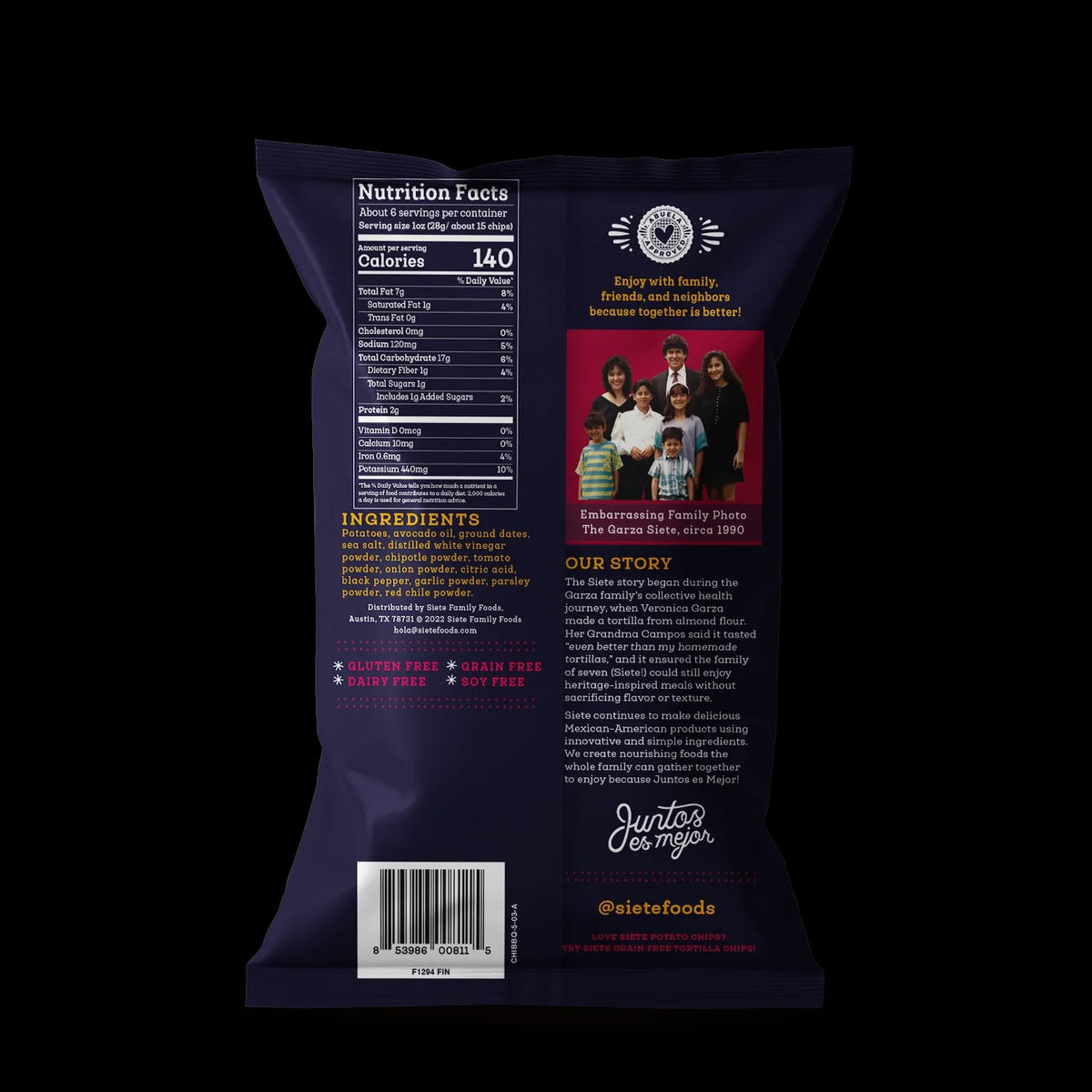 Siete Potato Chips, Chipotle BBQ